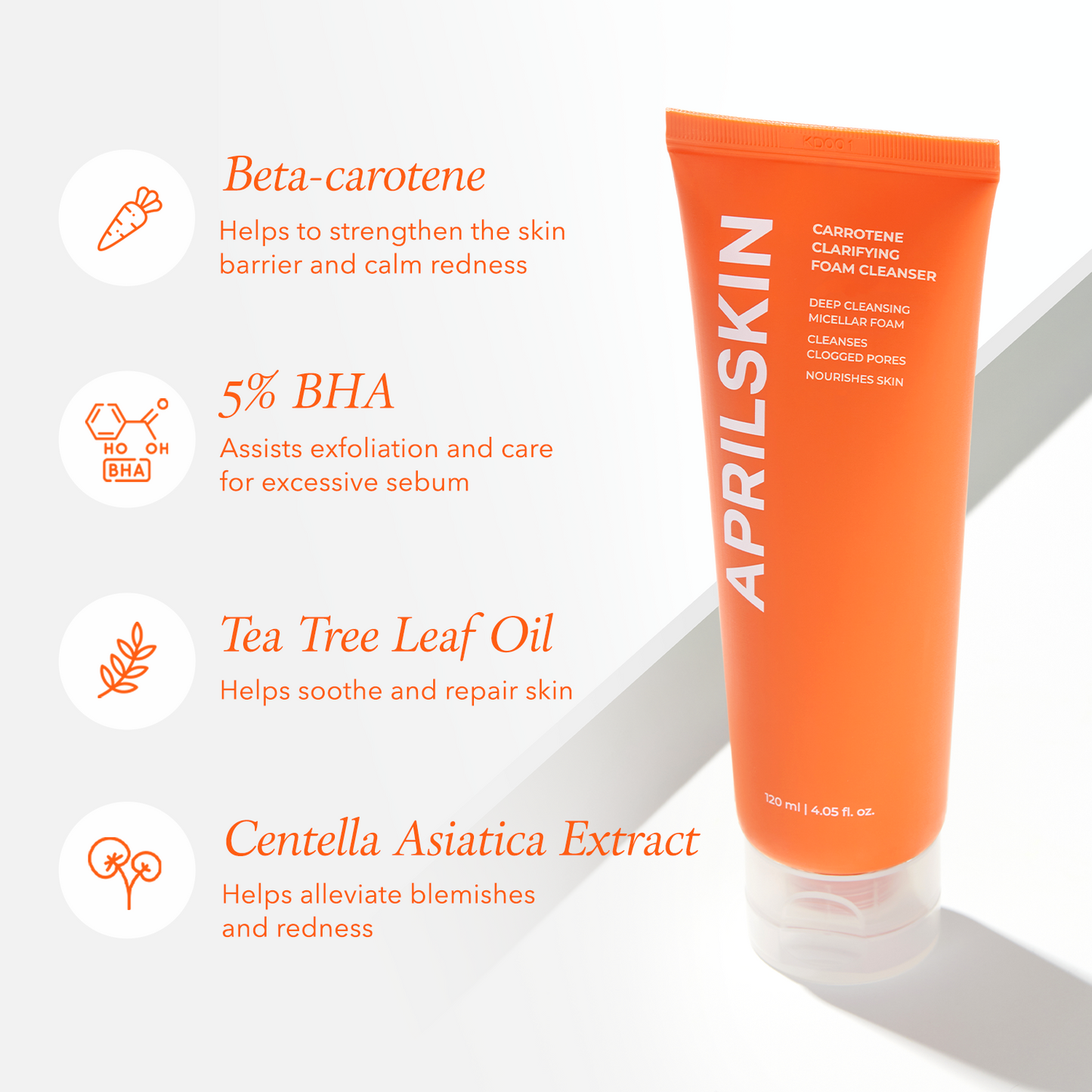 Carrotene Clarifying Foam Cleanser - APRILSKIN US