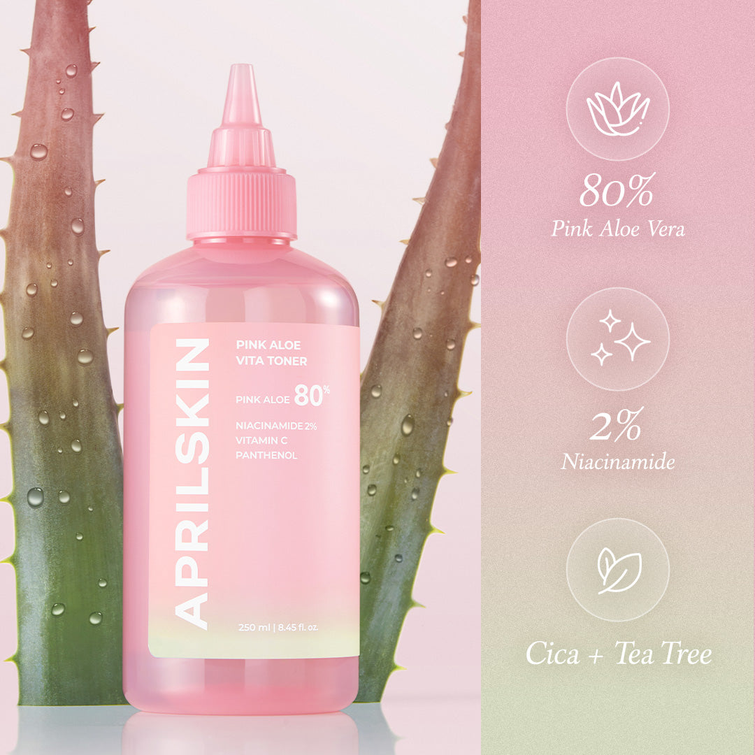 Pink Aloe Vitamin C Soothing & Brightening Toner – APRILSKIN US