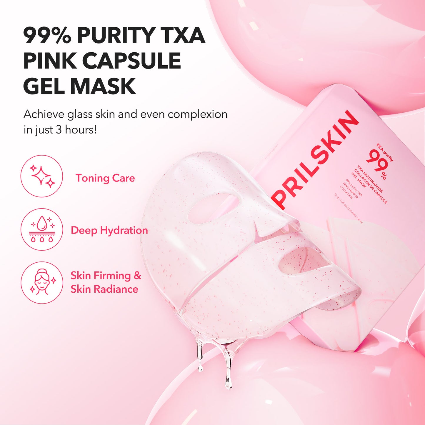 TXA Pink Capsule Overnight Gel Mask